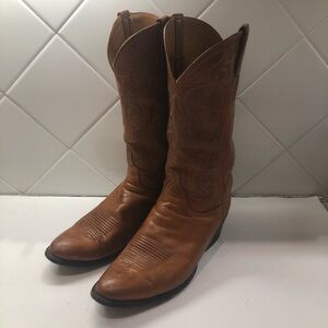 Lucchese Brown Leather Cowboy Boots Classic Western Style